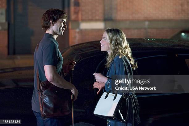 Starlings of the Slipstream" Episode 512 -- Pictured: Christopher Gorham as Auggie Anderson, Piper Perabo as Annie Walker --