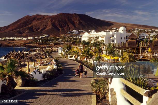 promenade of playa blanca lanzarote - lanzarote stock pictures, royalty-free photos & images