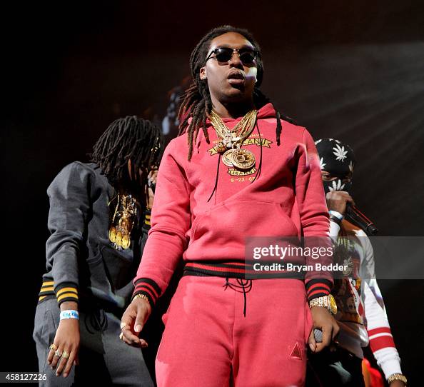 Trio Rappers Rappers Quavo, Offset, and Takeoff of Migos perform on stage at Power ...
