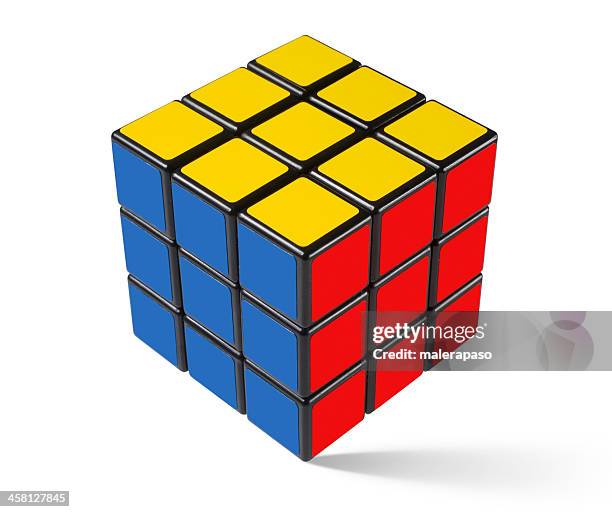 solution. rubik's cube. - rubik's cube stockfoto's en -beelden
