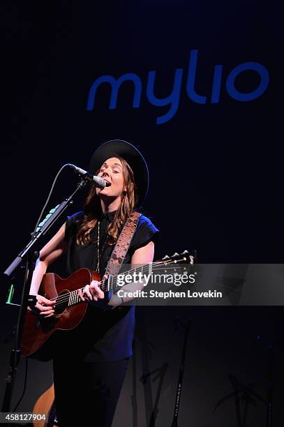 Musician Brandi Carlile performs onstage at Popular Photography's celebration of the lauch of Mylio on October 30, 2014 in New York City.