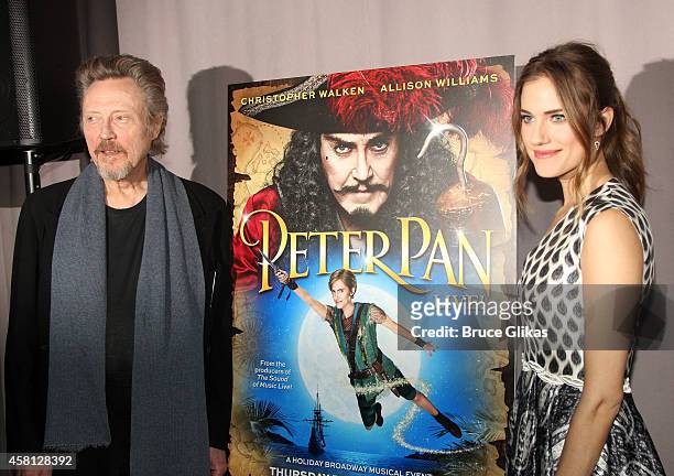 Christopher Walken and Allison Williams pose at the NBC presents "Peter Pan Live!" cast meet and greet at Baryshnikov Arts Center on October 30, 2014...