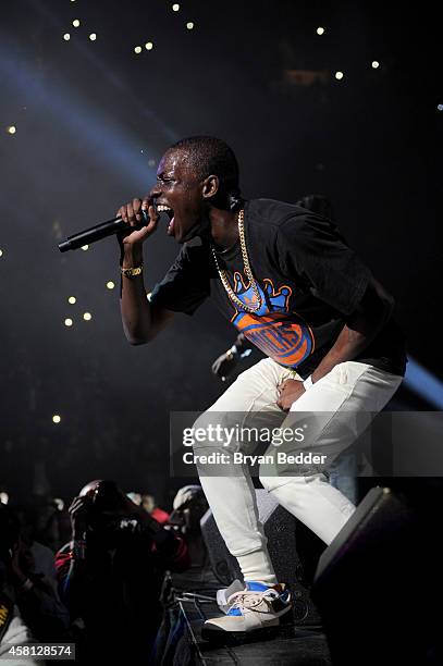 Rapper Bobby Shmurda performs on stage at Power 105.1's Powerhouse 2014 at Barclays Center of Brooklyn on October 30, 2014 in New York City.