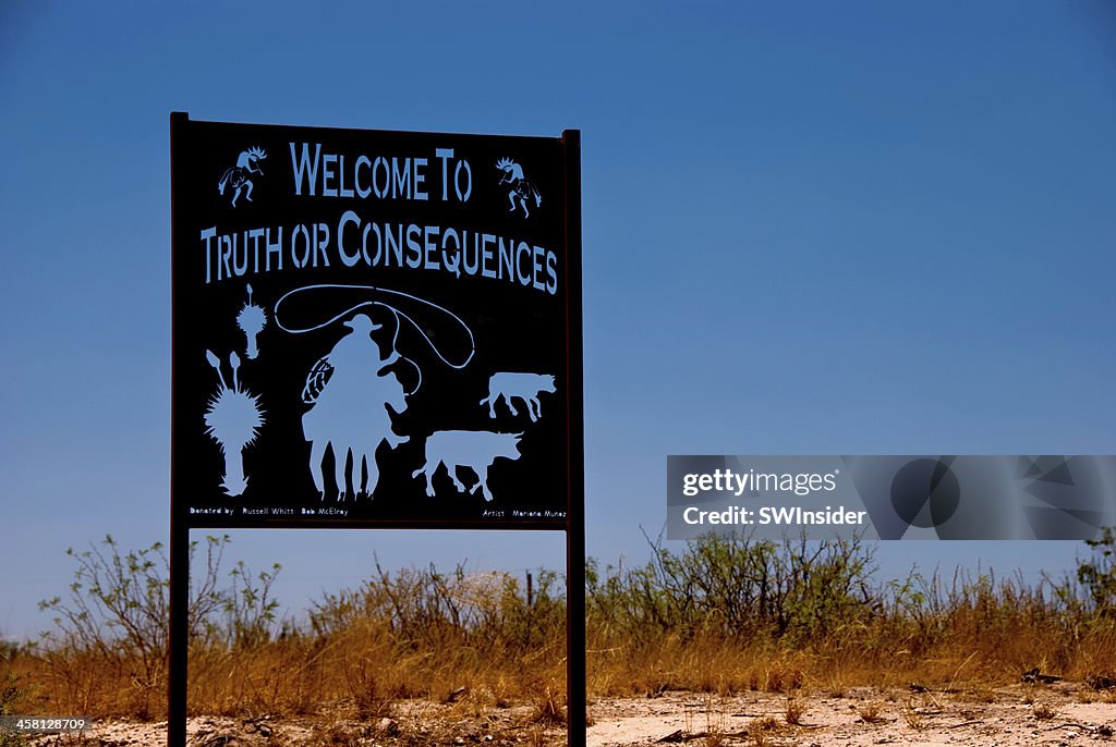 Truth or Consequences, New Mexico Welcome Sign