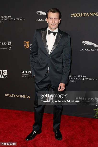 Actor Cameron Moir attends the BAFTA Los Angeles Jaguar Britannia Awards presented by BBC America and United Airlines at The Beverly Hilton Hotel on...