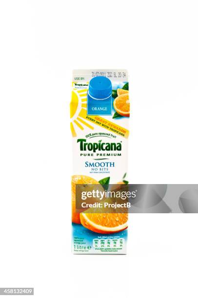 tropicana jus d'orange sans bits - boisson en brique photos et images de collection