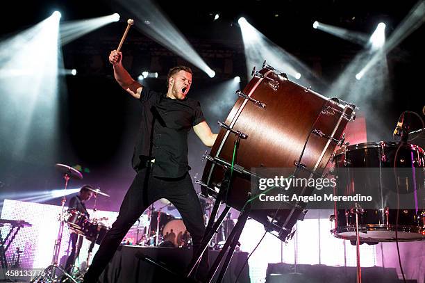 Dan Reynolds of Imagine Dragons performs during the Cleveland Cavaliers & Turner Sports Home Opener Fan Fest on October 30, 2014 in Cleveland, Ohio.