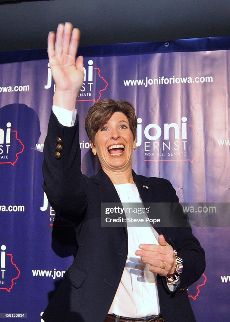 Joni Ernst Holds Election Rally After Statewide Campaign Swing Of Iowa