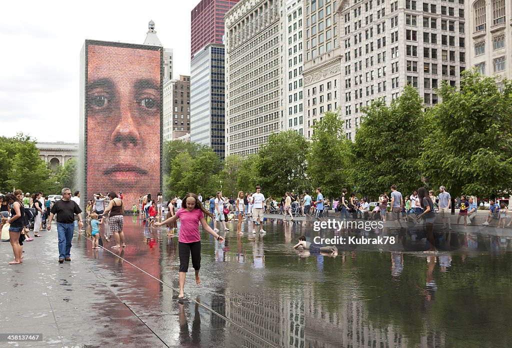 Crown Fountain in Downtown Chicago