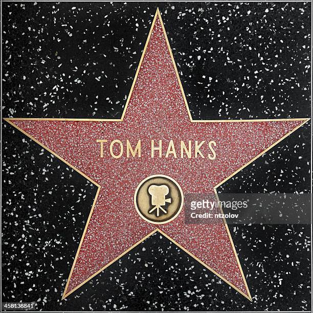 hollywood walk of fame star-tom hanks xxxl - walk of fame stock-fotos und bilder