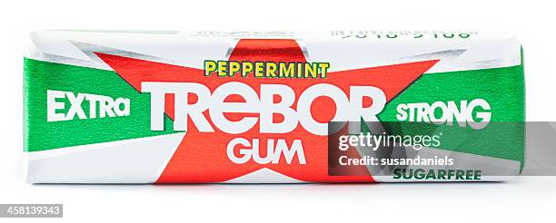 trebor plus forte gum - chewing gum pack photos et images de collection