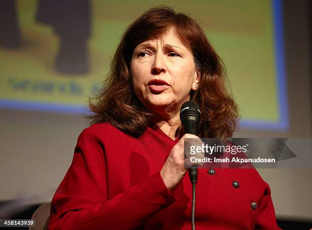 Media and Religion Knight Chair Diane Winston speaks onstage during a Q&A at the 'Philomena' Town Hall Event and Screening at Museum Of Tolerance on...