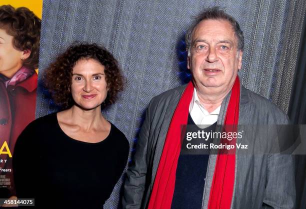 Radio host Alex Cohen and director Stephen Frears attend the "Philomena" Town Hall event and screening at Museum of Tolerance on December 19, 2013 in...