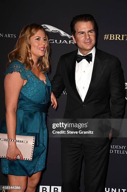 Producer Kirsten Lea and actor Vincent De Paul attend the BAFTA Los Angeles Jaguar Britannia Awards presented by BBC America and United Airlines at...