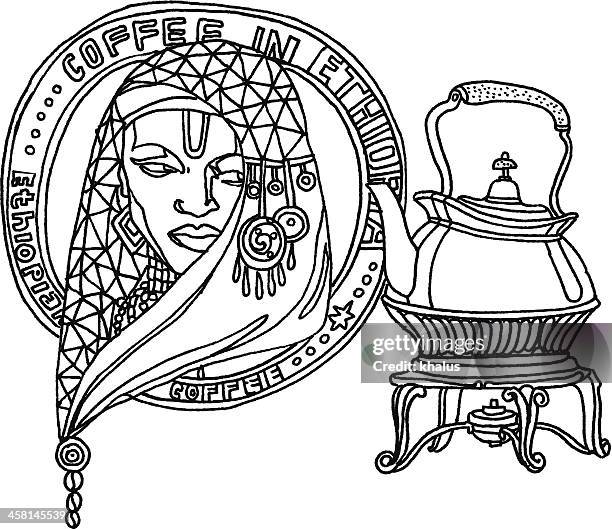 coffee background - old kettle stock illustrations