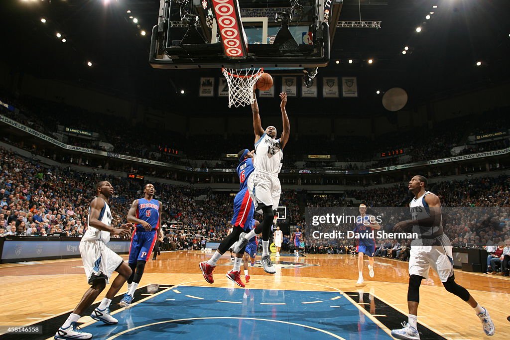 Detroit Pistons v Minnesota Timberwolves