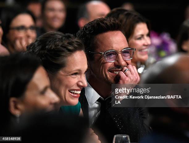 Producer Susan Downey and honoree Robert Downey Jr. Attend the BAFTA Los Angeles Jaguar Britannia Awards presented by BBC America and United Airlines...