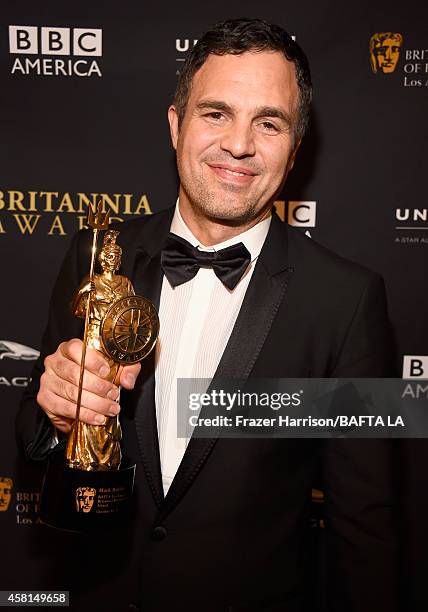 Honoree Mark Ruffalo attends the BAFTA Los Angeles Jaguar Britannia Awards presented by BBC America and United Airlines at The Beverly Hilton Hotel...