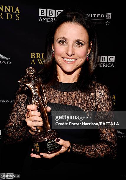 Honoree Julia Louis-Dreyfus, recipient of the Charlie Chaplin Britannia Award for Excellence in Comedy, attends the BAFTA Los Angeles Jaguar...
