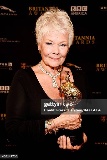 Honoree Dame Judi Dench attends the BAFTA Los Angeles Jaguar Britannia Awards presented by BBC America and United Airlines at The Beverly Hilton...