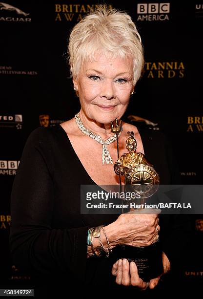 Honoree Dame Judi Dench attends the BAFTA Los Angeles Jaguar Britannia Awards presented by BBC America and United Airlines at The Beverly Hilton...