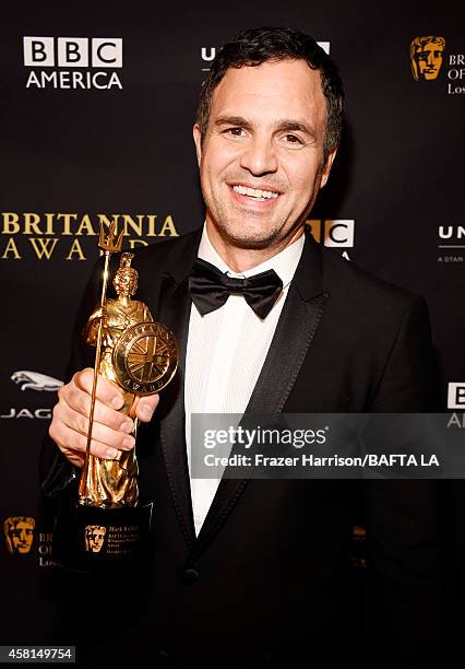 Honoree Mark Ruffalo attends the BAFTA Los Angeles Jaguar Britannia Awards presented by BBC America and United Airlines at The Beverly Hilton Hotel...