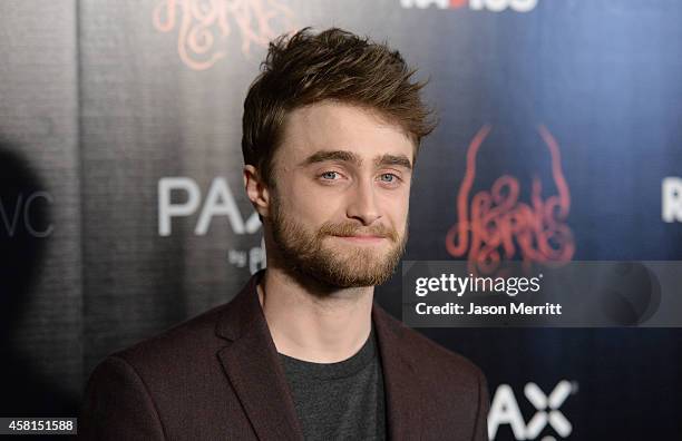 Actor Daniel Radcliffe arrives at the Los Angeles premiere of RADiUS-TWC's 'Horns' at ArcLight Hollywood on October 30, 2014 in Hollywood, California.