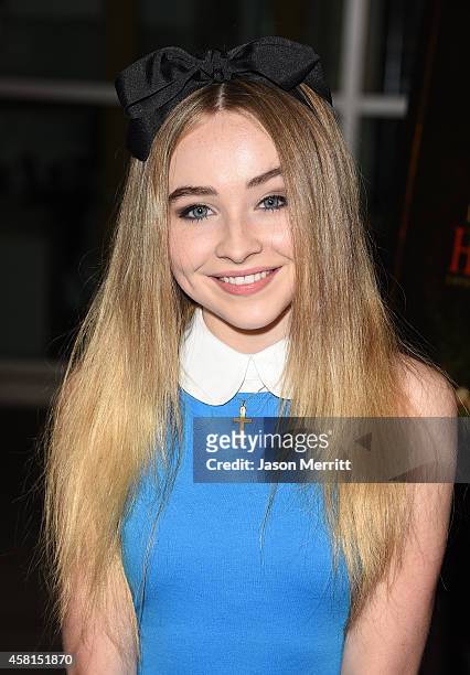 Actress Sabrina Carpenter arrives at the Los Angeles premiere of RADiUS-TWC's 'Horns' at ArcLight Hollywood on October 30, 2014 in Hollywood,...