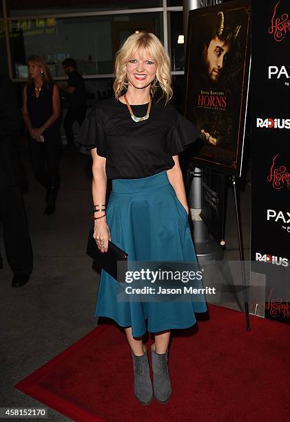 Actress Arden Myrin arrives at the Los Angeles premiere of RADiUS-TWC's 'Horns' at ArcLight Hollywood on October 30, 2014 in Hollywood, California.