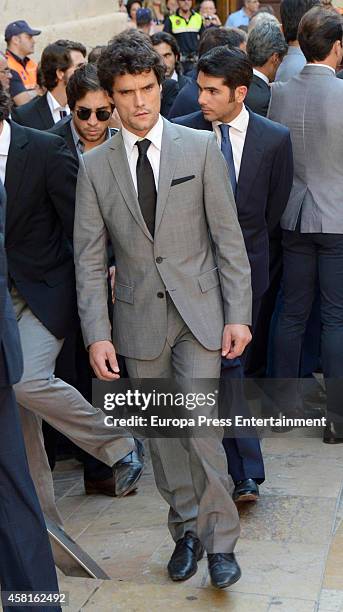 Miguel Abellan attends the funeral for the Spanish bullfighter Jose Maria Manzanares at Cathedral of San Nicolas on October 30, 2014 in Alicante,...