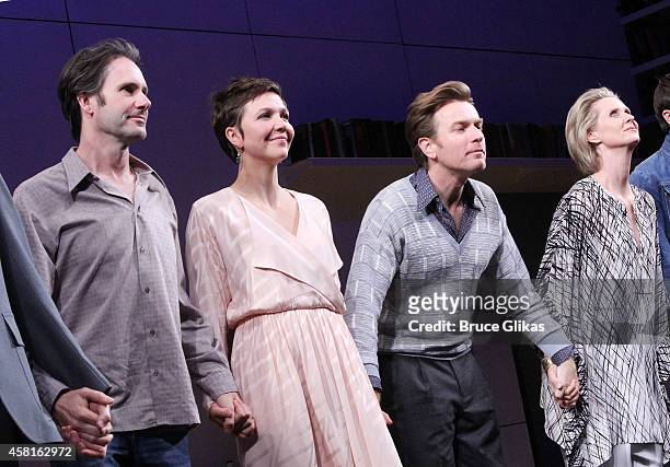 Josh Hamilton, Maggie Gyllenhaal, Ewan McGregor and Cynthia Nixon take their The Opening Night Curtain Call of "The Real Thing" on Broadway at...