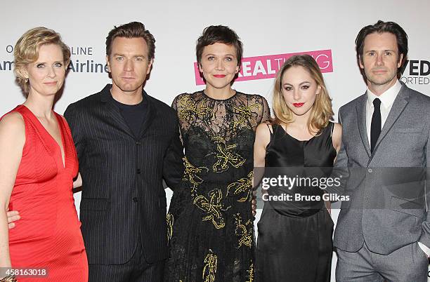 Cynthia Nixon, Ewan McGregor, Maggie Gyllenhaal, Madeline Weinstein and Josh Hamilton at The Opening Night of "The Real Thing" on Broadway at...