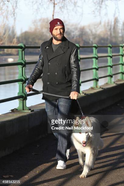 Calum Best seen walking his dog on December 20, 2013 in London, England.