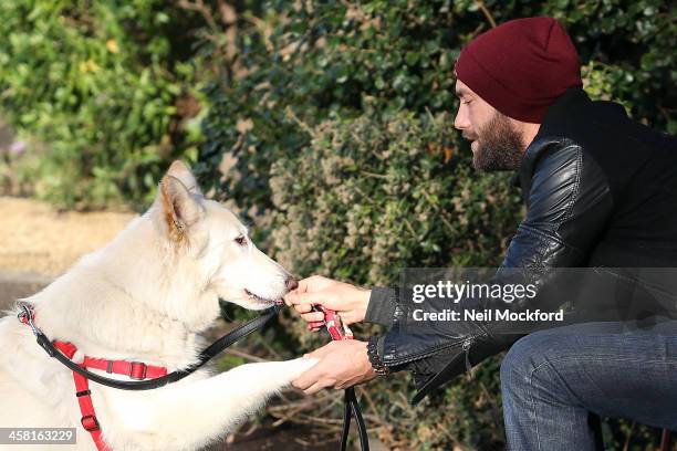 Calum Best seen walking his dog on December 20, 2013 in London, England.