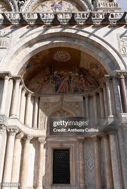 Detail Of Window Basilica San Marco Venice, Foto de stock