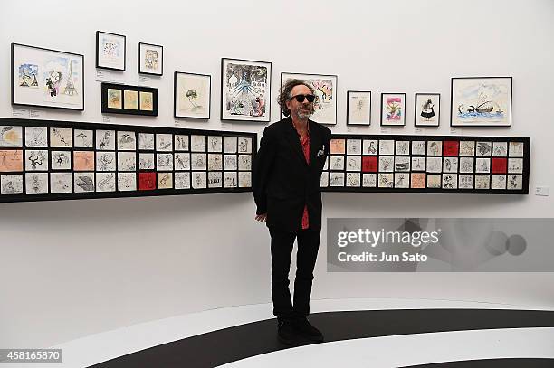 Director Tim Burton poses for a photograph at the World of Tim Burton exhibition at Mori Art Center on October 31, 2014 in Tokyo, Japan.