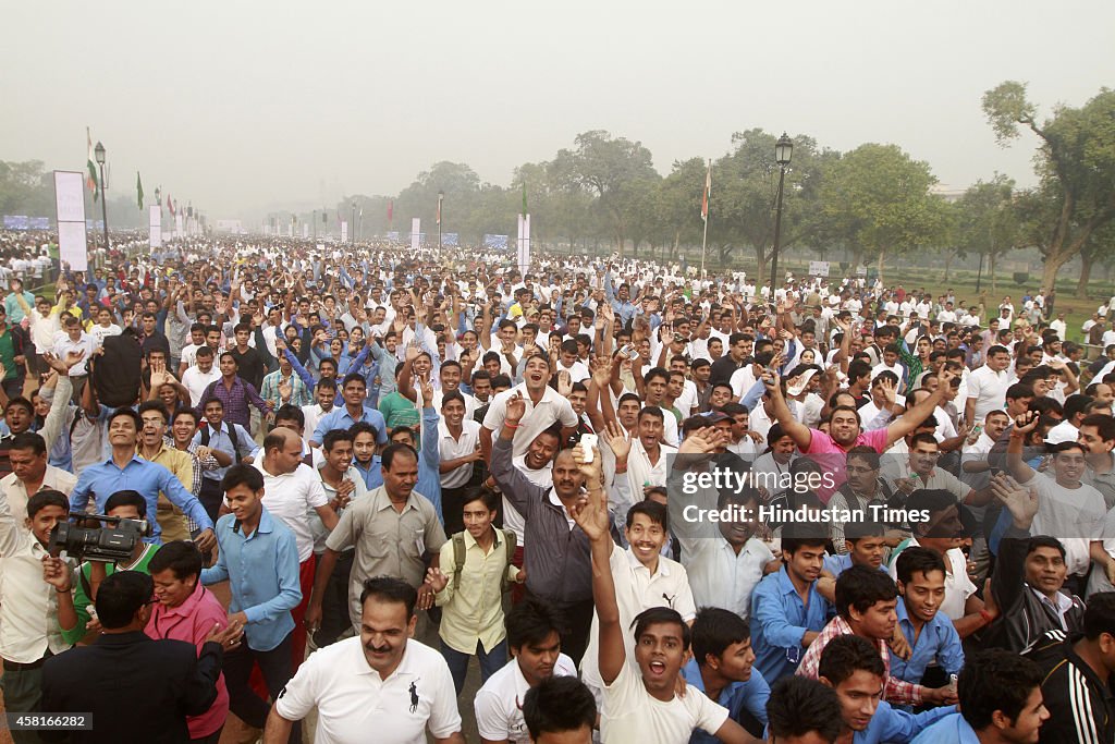 Prime Minister Narendra Modi Flags Off Run For Unity From Vijay Chowk