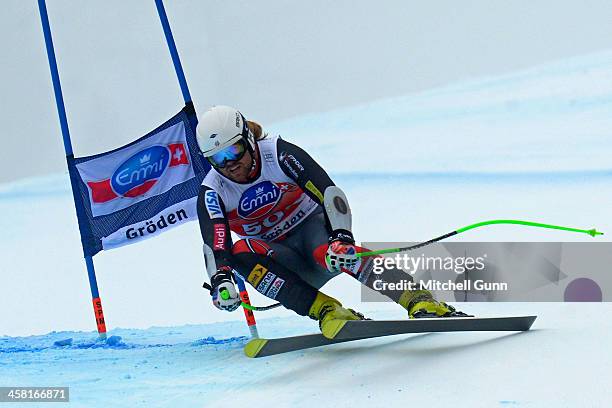 Erik Fisher of The USA during the Audi FIS Alpine Ski World Cup Super G race on December 20, 2013 in Val Gardena, Italy.