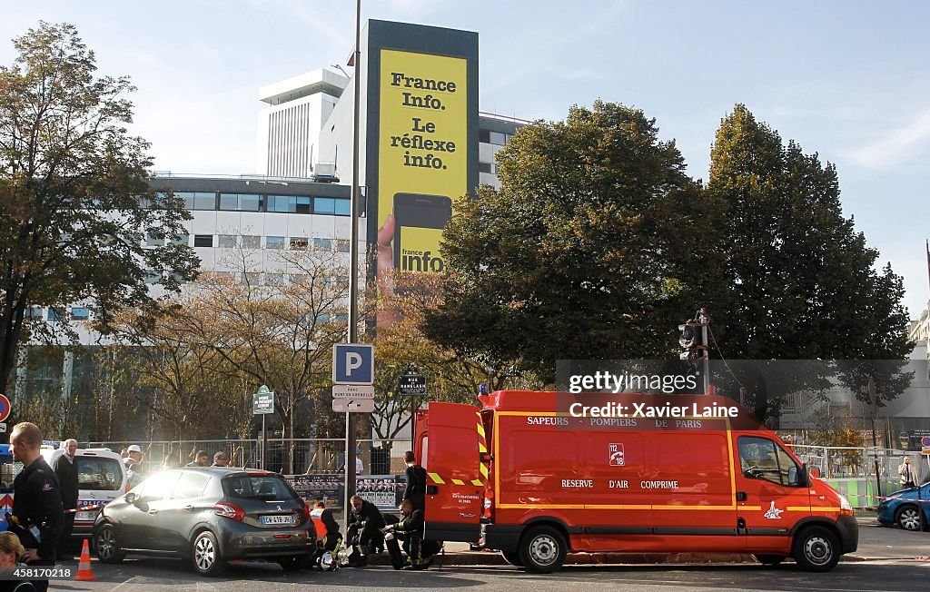 Outbreak Of Fire At Maison De La Radio In Paris