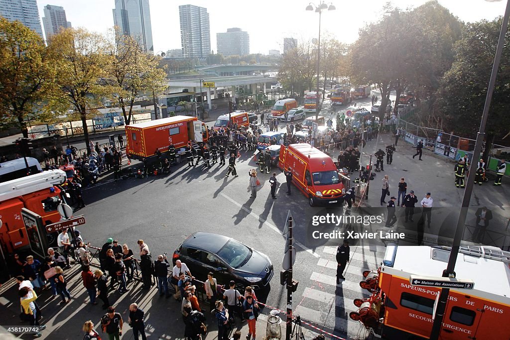 Outbreak Of Fire At Maison De La Radio In Paris