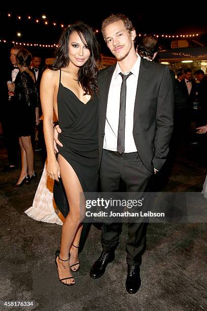 Actors Naya Rivera and Ryan Dorsey at The UNICEF Dia de los Muertos Black & White Masquerade Ball at Hollywood Forever Cemetery benefitting UNICEFs...