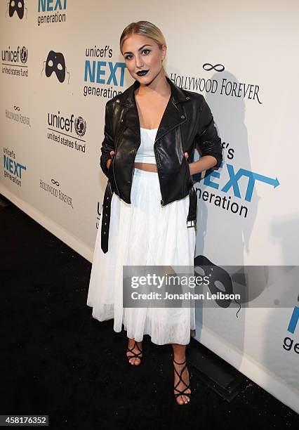 Actress Cassie Scerbo at The UNICEF Dia de los Muertos Black & White Masquerade Ball at Hollywood Forever Cemetery benefitting UNICEFs education...