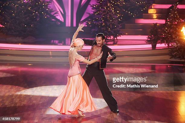 Susan Sideropoulos and Stefano Terrazzino attend the 'Let's Dance - Let's Christmas' Show on December 20, 2013 in Cologne, Germany.