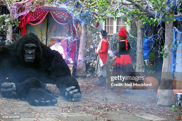 General views of Jonathan Ross' house ahead of his annual Halloween Party on October 31, 2014 in London, England.