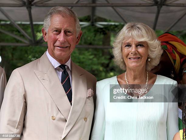 Camilla, Duchess of Cornwall and Prince Charles, Prince of Wales during a visit to the Museo del Oro Zenu on October 31, 2014 in Cartagena, Colombia....