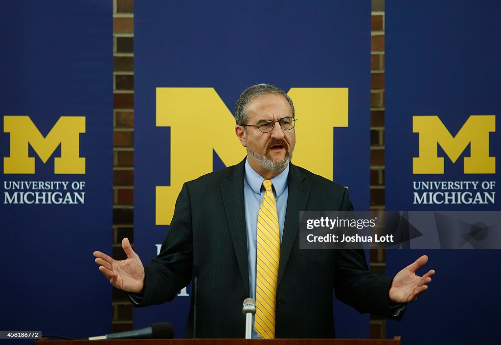 University Of Michigan Press Conference Announcing Athletic Director David Brandon Resignation