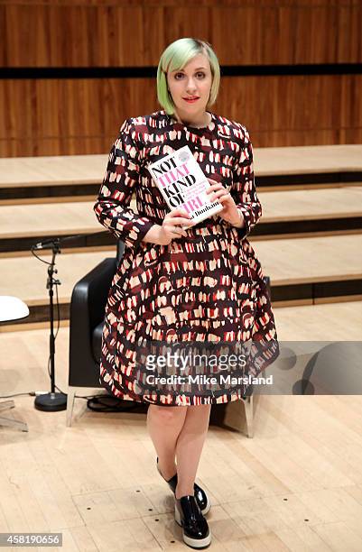 Lena Dunham launches her book 'Not That Kind Of Girl' at the Southbank Centre's Royal Festival Hall on October 31, 2014 in London, England.