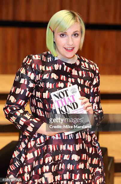 Lena Dunham launches her book 'Not That Kind Of Girl' at the Southbank Centre's Royal Festival Hall on October 31, 2014 in London, England.