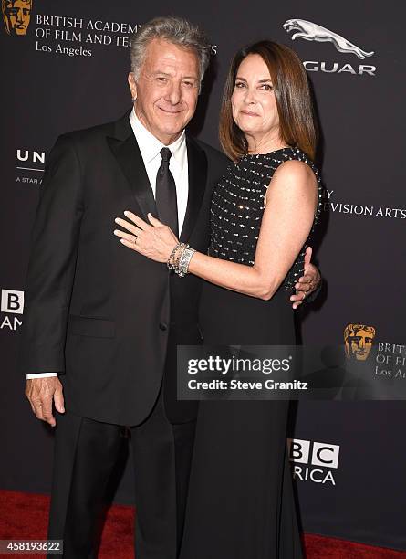 Dustin Hoffman and Lisa Hoffman arrives at the 2014 BAFTA Los Angeles Jaguar Britannia Awards Presented By BBC America And United Airlines at The...