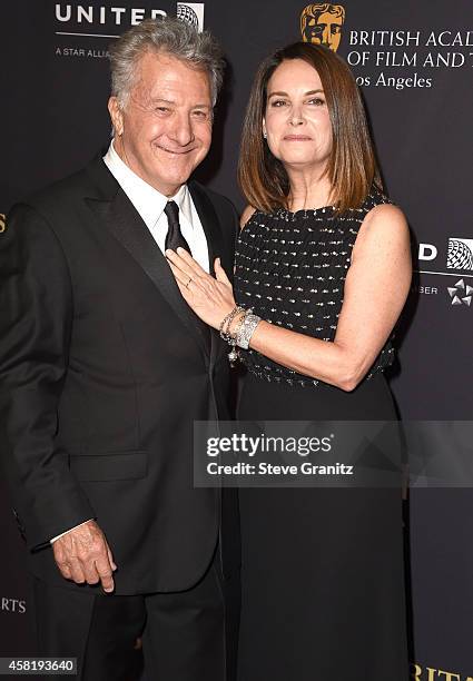 Dustin Hoffman and Lisa Hoffman arrives at the 2014 BAFTA Los Angeles Jaguar Britannia Awards Presented By BBC America And United Airlines at The...
